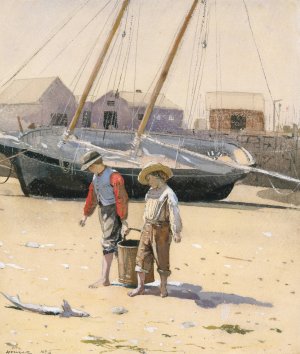 Main Product Photo of A Basket of Clams Painting by Winslow Homer