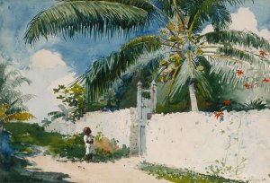 Main Product Photo of A Garden in Nassau Painting by Winslow Homer