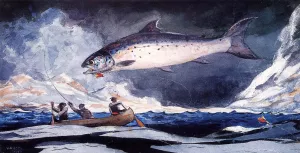 A Good Pool, Saguenay River by Winslow Homer Oil Painting Reproduction