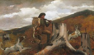 A Huntsman and Dogs by Oil Painting Reproduction