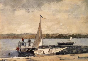 A Sloop at a Wharf, Gloucester by Winslow Homer Oil Painting Reproduction