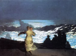 A Summer Night 2 by Winslow Homer - Hand-Painted Oil Painting Reproduction