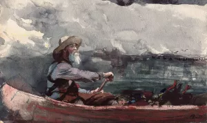 Adirondacks Guide by Winslow Homer - Hand-Painted Oil Painting Reproduction