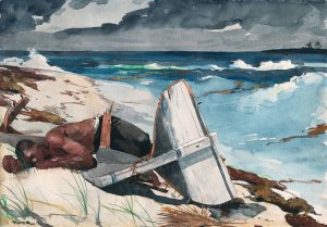 Main Product Photo of After the Hurricane, Bahamas Painting by Winslow Homer