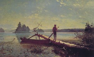 Main Product Photo of An Adirondack Lake Painting by Winslow Homer