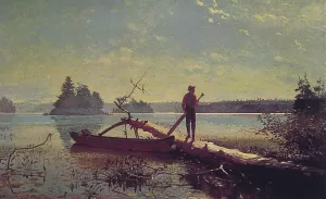 An Adirondack Lake by Winslow Homer - Hand-Painted Oil Painting Reproduction