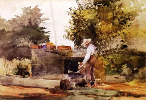 At the Well by Oil Painting Reproduction