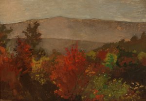 Main Product Photo of Autumn Treetops Painting by Winslow Homer