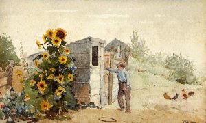 Main Product Photo of Backyard, Summer Painting by Winslow Homer