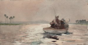 Main Product Photo of Bass Fishing - Florida Painting by Winslow Homer