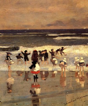 Main Product Photo of Beach Scene also known as Children in the Surf Painting by Winslow Homer