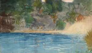 Blue Spring, Florida by Winslow Homer - Hand-Painted Oil Painting Reproduction