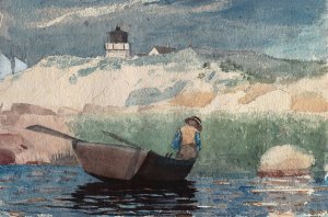 Main Product Photo of Boy in Boat, Gloucester Painting by Winslow Homer