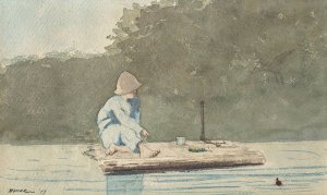 Main Product Photo of Boy on a Raft Painting by Winslow Homer
