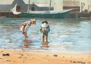 Main Product Photo of Boys Wading Painting by Winslow Homer