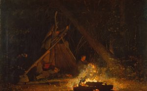Main Product Photo of Camp Fire Painting by Winslow Homer