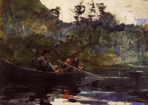 Canoeing in the Adirondacks by Winslow Homer Oil Painting Reproduction