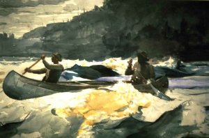 Canoeing by Oil Painting Reproduction