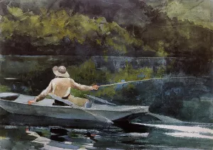 Casting the Fly by Winslow Homer Oil Painting Reproduction