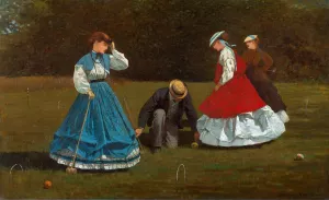 Croquet Scene by Winslow Homer - Hand-Painted Oil Painting Reproduction