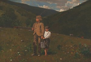 Main Product Photo of Crossing the Pasture Painting by Winslow Homer