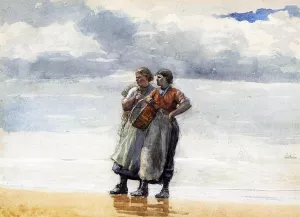 Daughters of the Sea by Winslow Homer - Hand-Painted Oil Painting Reproduction