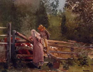 Feeding Time by Winslow Homer - Hand-Painted Oil Painting Reproduction