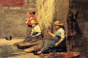 Main Product Photo of Fishergirls Painting by Winslow Homer