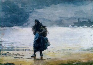 Main Product Photo of Fisherwoman Painting by Winslow Homer