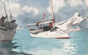 Fishing Boats, Key West by Winslow Homer - Hand-Painted Oil Painting Reproduction