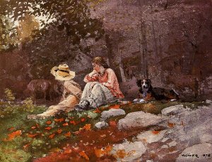 Main Product Photo of Flock of Sheep, Houghton Farm Painting by Winslow Homer