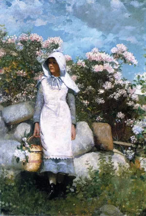 Girl and Laurel by Winslow Homer - Hand-Painted Oil Painting Reproduction