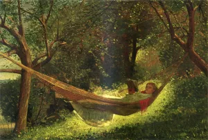 Girl in a Hammock by Winslow Homer Oil Painting Reproduction