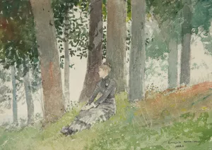 Girl Seated In A Grove by Winslow Homer - Hand-Painted Oil Painting Reproduction