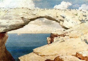 Main Product Photo of Glass Windows, Bahamas Painting by Winslow Homer