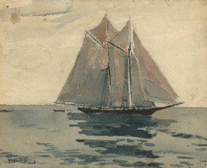 Main Product Photo of Gloucester Schooner Painting by Winslow Homer