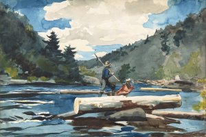 Main Product Photo of Hudson River, Logging Painting by Winslow Homer