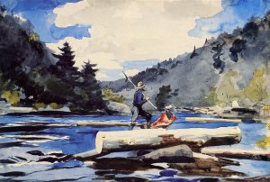 Hudson River, Logging by Winslow Homer Oil Painting Reproduction