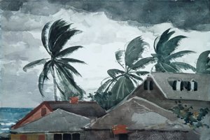 Main Product Photo of Hurricane, Bahamas Painting by Winslow Homer