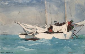 Main Product Photo of Key West, Hauling Anchor Painting by Winslow Homer