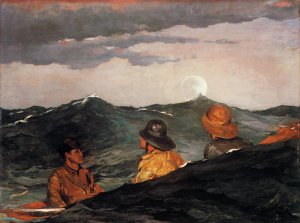 Main Product Photo of Kissing the Moon Painting by Winslow Homer