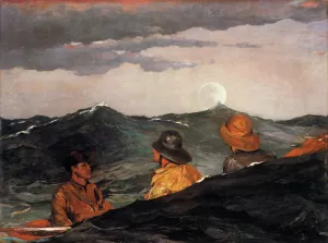 Kissing the Moon by Winslow Homer - Hand-Painted Oil Painting Reproduction