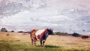 Main Product Photo of Landscape with Cow Painting by Winslow Homer