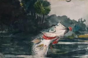 Life-Size Black Bass by Oil Painting Reproduction