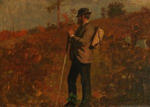 Main Product Photo of Man with a Knapsack Painting by Winslow Homer