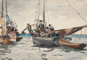 Main Product Photo of Market Scene, Nassau Painting by Winslow Homer