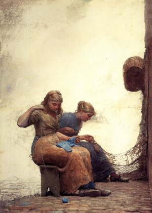 Mending the Nets by Winslow Homer Oil Painting Reproduction