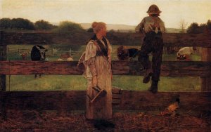 Main Product Photo of Milking Time Painting by Winslow Homer