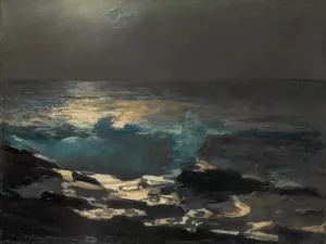 Moonlight, Wood Island Light by Winslow Homer - Hand-Painted Oil Painting Reproduction