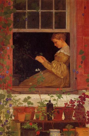 Main Product Photo of Morning Glories Painting by Winslow Homer